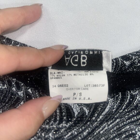 Y2K 90s Sparkle Glitter AGB Byer California Clubbing Stretchy Tank Top Small - Picture 5 of 10